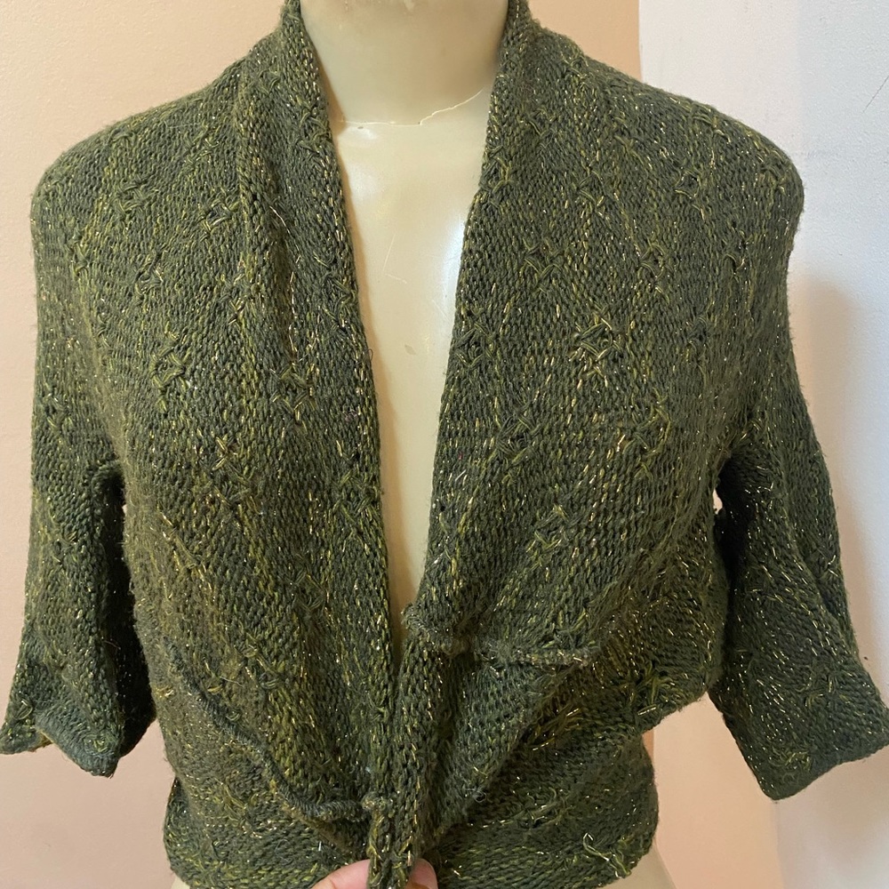 Green sweater shrug
